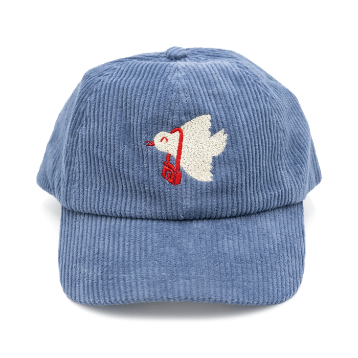 Glazer's Bird Corduroy Dad Hat - Slate Blue
