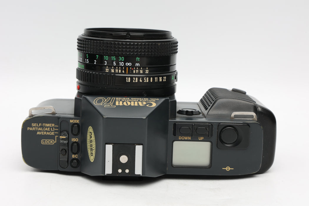 Used Canon T70 Kit w/ 50mm f1.8 (Good)