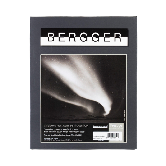 Bergger Prestige Variable CB Warm-Tone Fiber Based Baryta Photographic Paper, Semi-Glossy, 16 x 20" - 25 Sheets