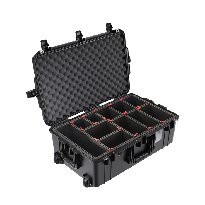 Pelican Air 1595TP Waterproof Rolling Hard Case with TrekPak Divider Insert & Lid Foam, 56.6L - Black
