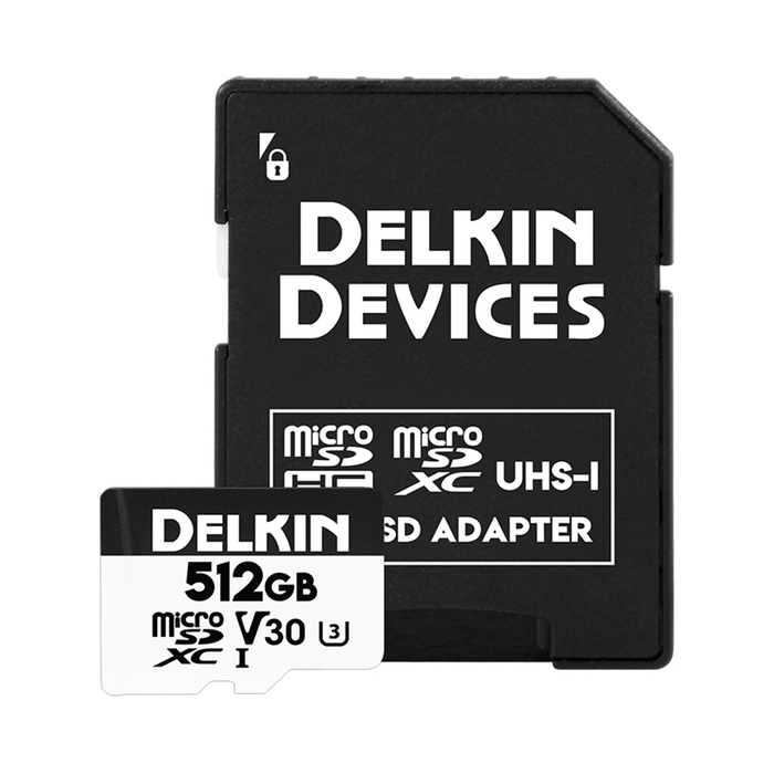 Delkin Devices 512GB DRONE UHS-I (U3/V30/A2) microSD Memory Card