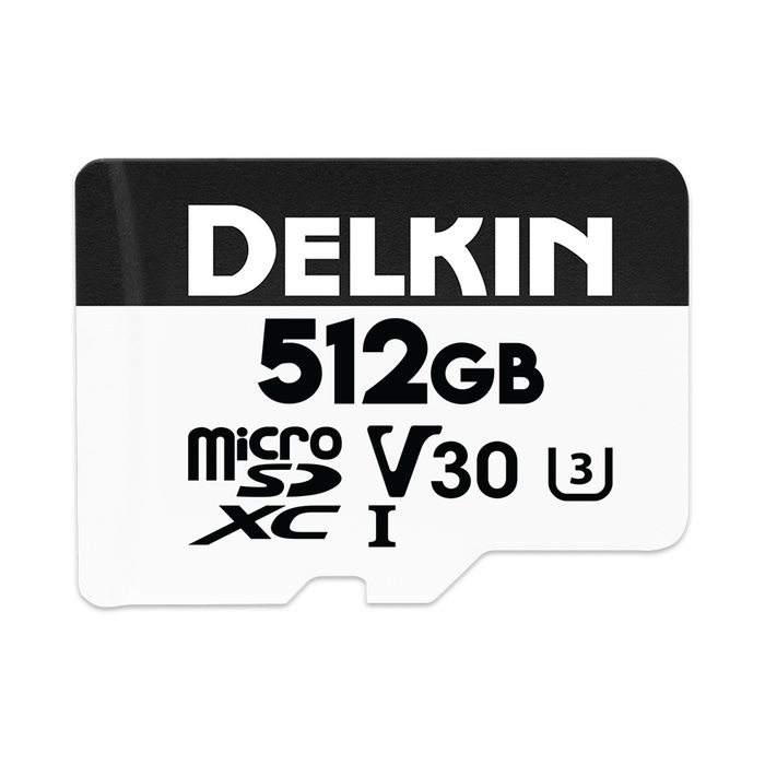 Delkin Devices 512GB DRONE UHS-I (U3/V30/A2) microSD Memory Card