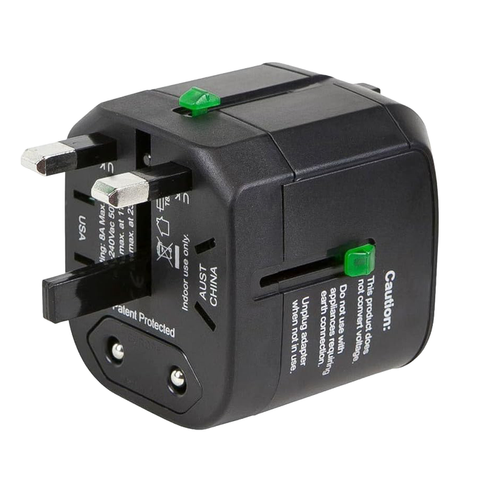 Monoprice Compact Cube Universal Travel Adapter - Black