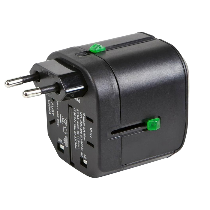 Monoprice Compact Cube Universal Travel Adapter - Black