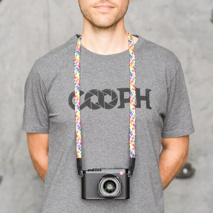 Cooph Braided Camera Strap with Split Ring, 49.2" (125cm) - Rainbow