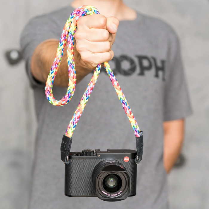 Cooph Braided Camera Strap with Split Ring, 49.2" (125cm) - Rainbow