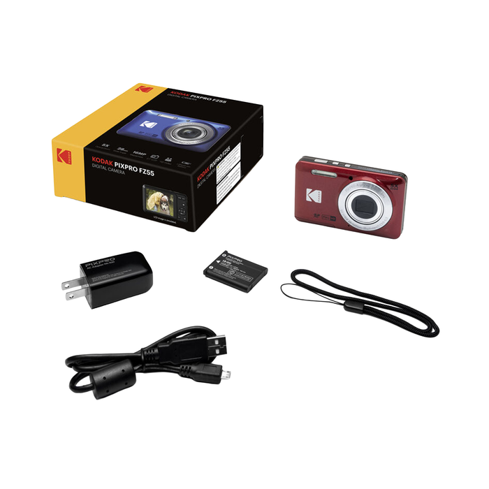 Kodak PIXPRO FZ55 Compact Digital Camera - Red