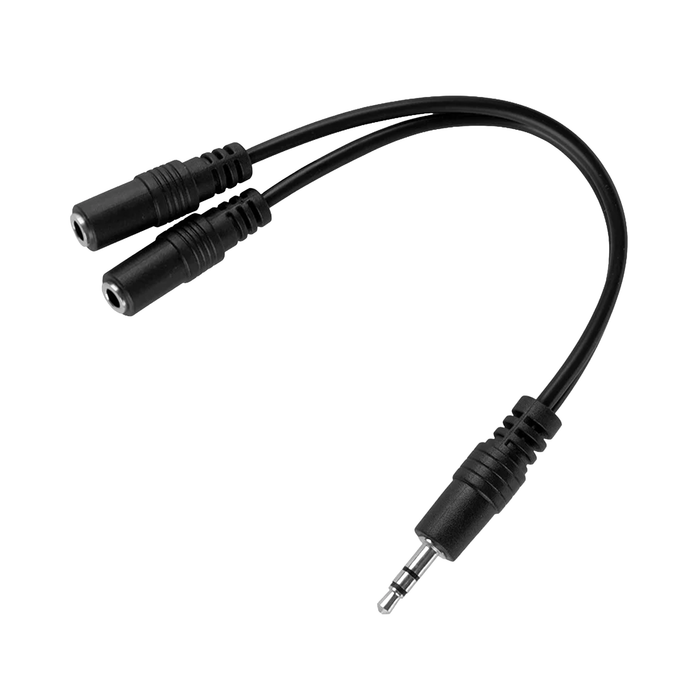 Monoprice 3.5mm (1/8") Stereo Plug to Two 3.5mm Stereo Jack Splitter Cable, 6"