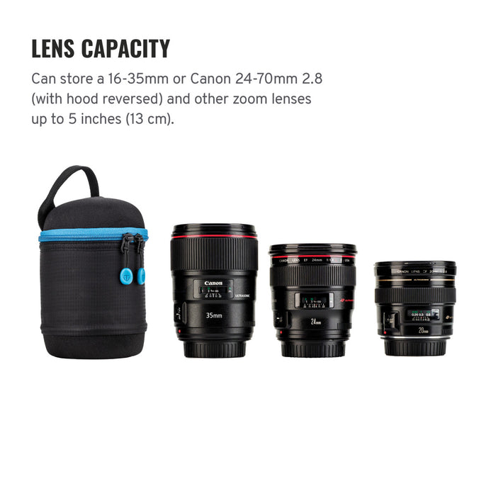 Tenba Soft Molded EVA Lens Capsule with Extra Padding, 5 x 3.5" - Black