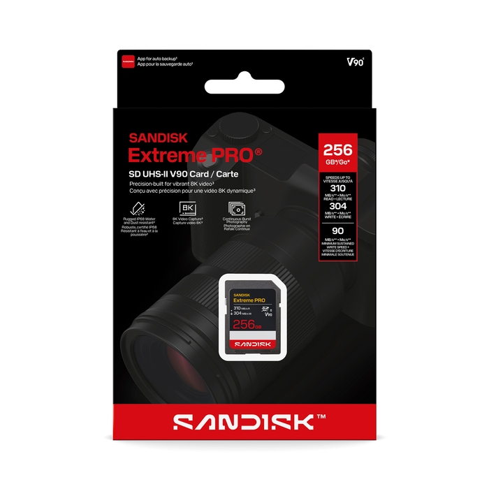 SanDisk 256GB Extreme PRO UHS-II (V90) SDXC Memory Card