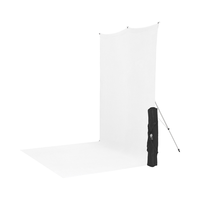 Westcott X-Drop Wrinkle-Resistant Sweep Backdrop Kit, 5' x 12' - High-Key White