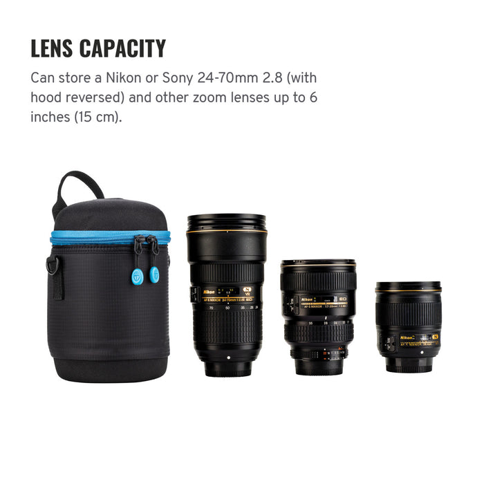 Tenba Soft Molded EVA Lens Capsule with Extra Padding, 6 x 4.5" - Black