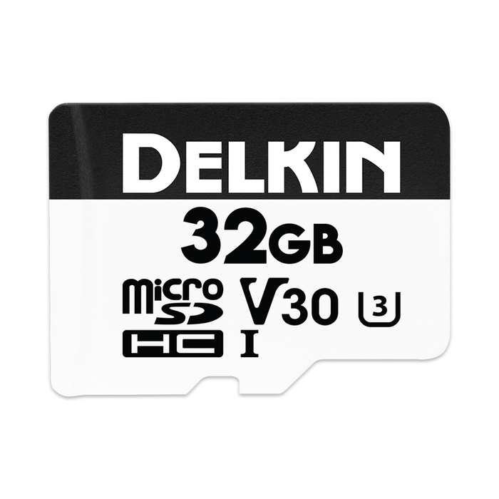 Delkin Devices 32GB HYPERSPEED UHS-I (U3/V30) microSDHC Memory Card with SD Adapter, 2-Pack