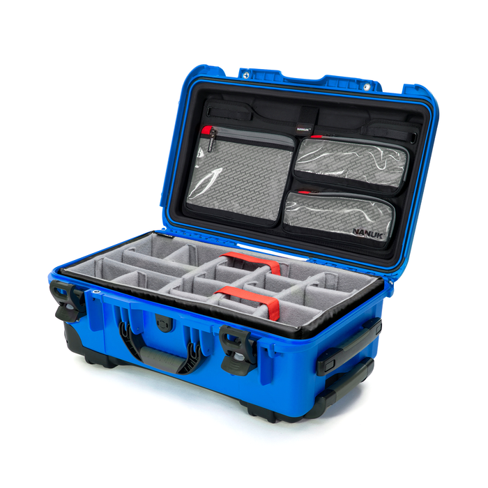 Nanuk 935 Wheeled Pro Photo Kit Protective Case with Padded Dividers & Lid Organizer - Blue