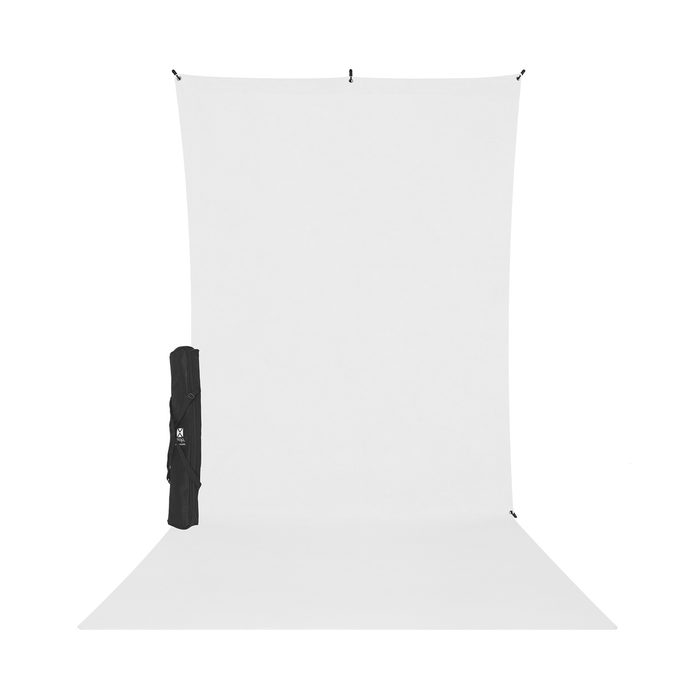 Westcott X-Drop Wrinkle-Resistant Sweep Backdrop Kit, 5' x 12' - High-Key White