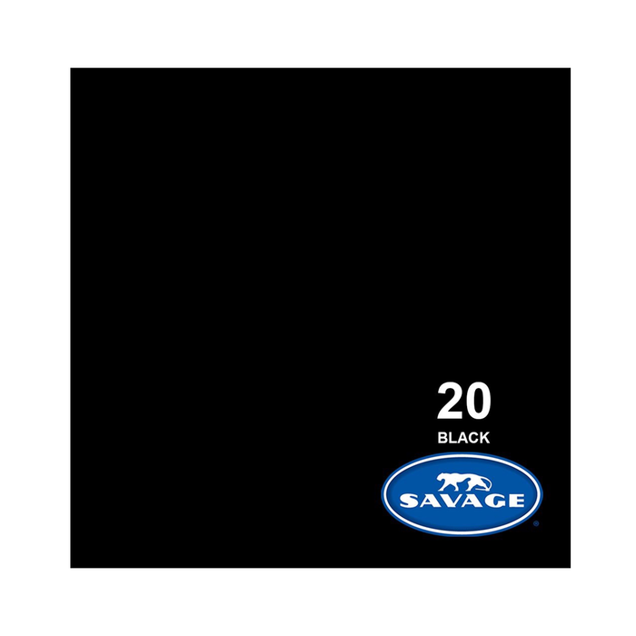 Savage #20 Black Seamless Background Paper 86" x 36' - In Store Pick Up Only