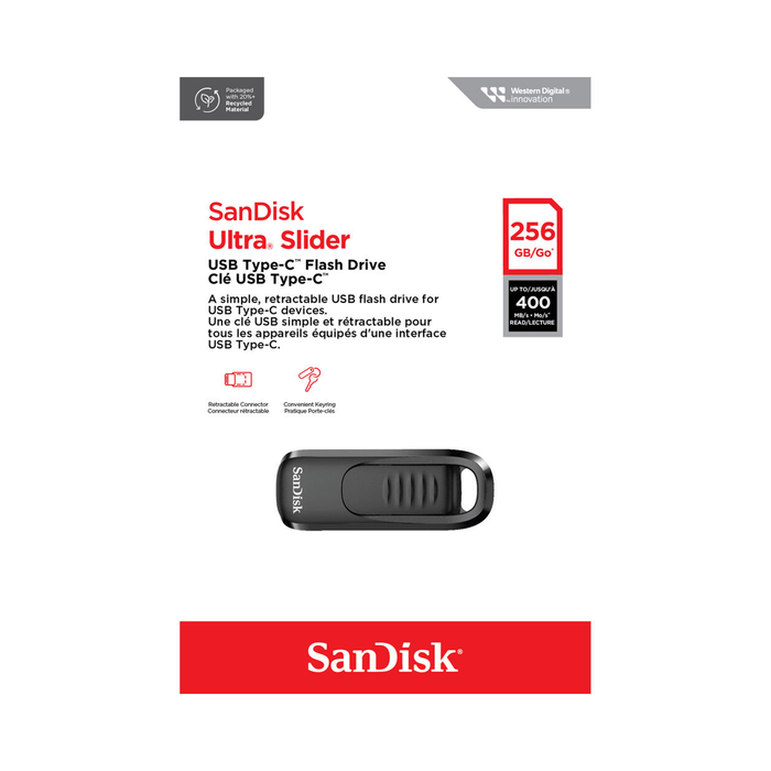 Sandisk 256GB Ultra Slider USB Type-C Flash Drive