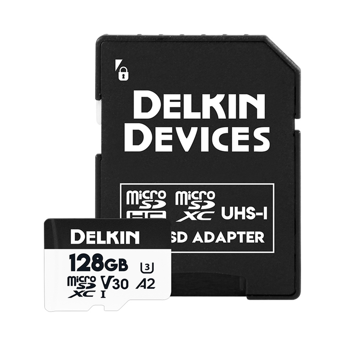 Delkin Devices 128GB HYPERSPEED microSD UHS-I (A2) Memory Card with microSD Adapter
