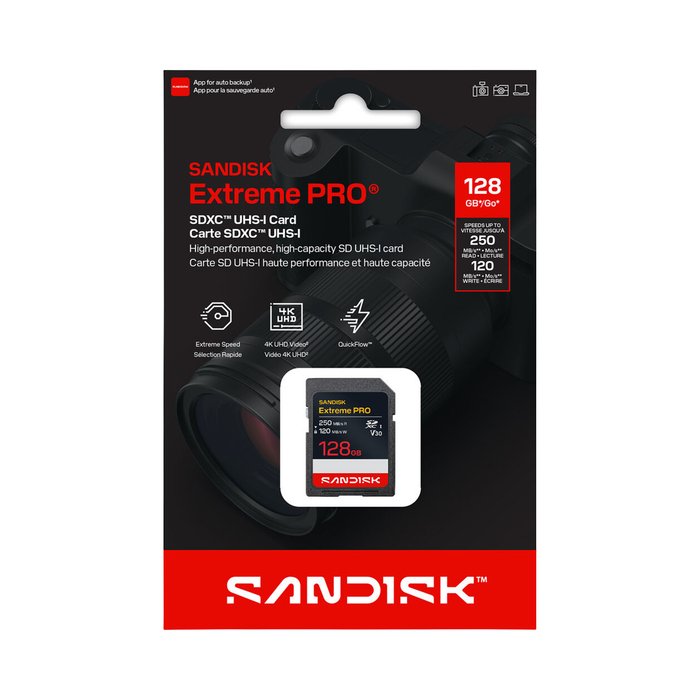 Sandisk 128GB Extreme PRO UHS-I SDXC V30 250R Memory Card