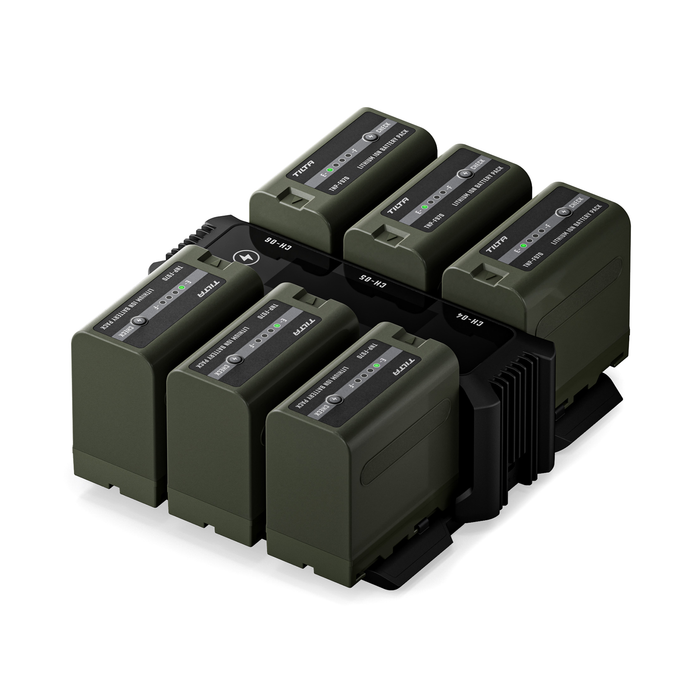 Tilta Foldable Charging Station for L-Series/NP-F Battery Kit with 6 Batteries - Black