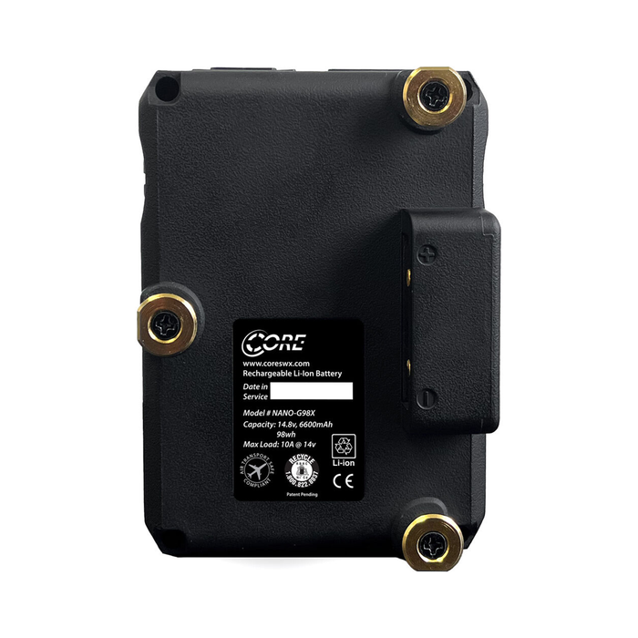 Core SWX NANO-G98X Micro Sized Smart 98Wh Li-Ion Battery - Gold Mount
