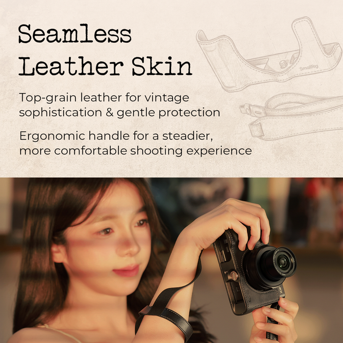 SmallRig Leather Half Case for Panasonic LUMIX L10 5698 - Black