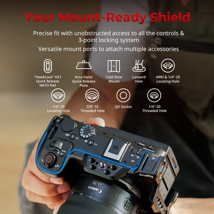 SmallRig HawkLock Quick Release Full Camera Cage Kit for Canon EOS R6 V 6372
