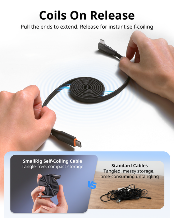 SmallRig USB-C Self-Coiling Data Cable (USB 3.2 Gen2x2 & 39.4") 6866
