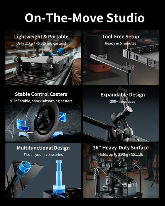 SmallRig 36" Lightweight Video Production Camera Cart MD4573