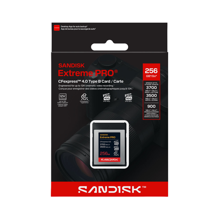 SanDisk 256GB Extreme PRO CFexpress 4.0 Type B Memory Card