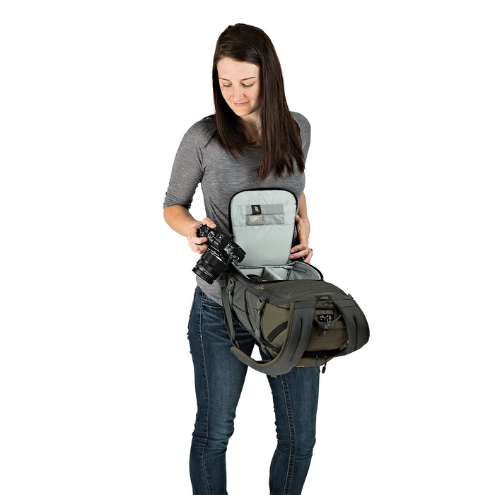 LowePro Flipside Trek BP 250 AW 12L Backpack - Gray/Dark Green