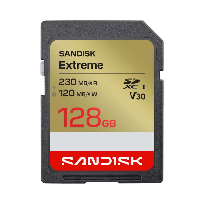 SanDisk 128GB Extreme UHS-I SDXC V30 230R Memory Card