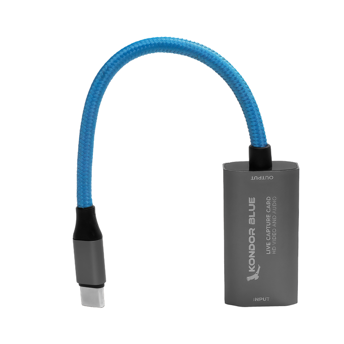 Kondor Blue HDMI to USB-C Capture Card for Live Streaming Video & Audio