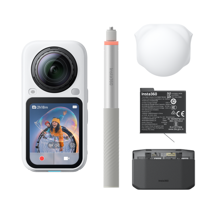 Insta360 X6 360° 8K Camera Essentials Bundle - Arctic White