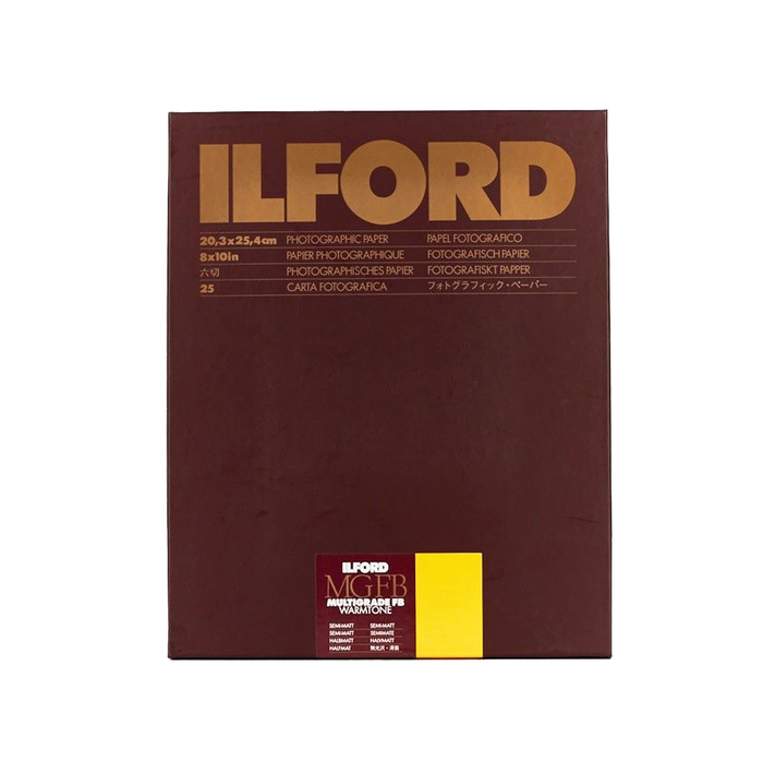 Ilford Multigrade FB Warmtone VC Variable Contrast Paper. Semi-Matte Surface Finish, 8 x 10" - 25 Sheets Paper