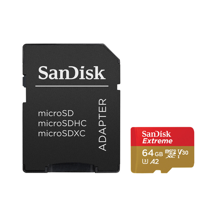 SanDisk 64GB Extreme microSDXC UHS-I Memory Card with SD Adapter