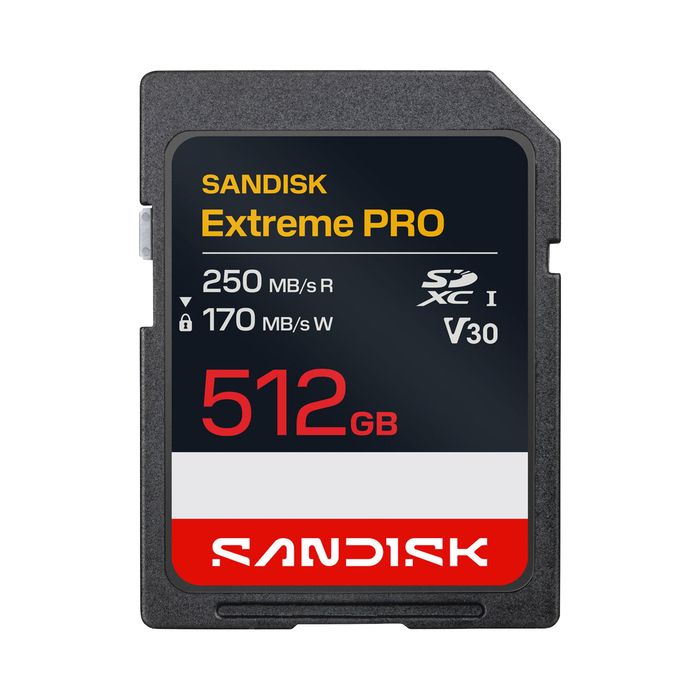 SanDisk 512GB Extreme PRO UHS-I SDXC V30 250R Memory Card