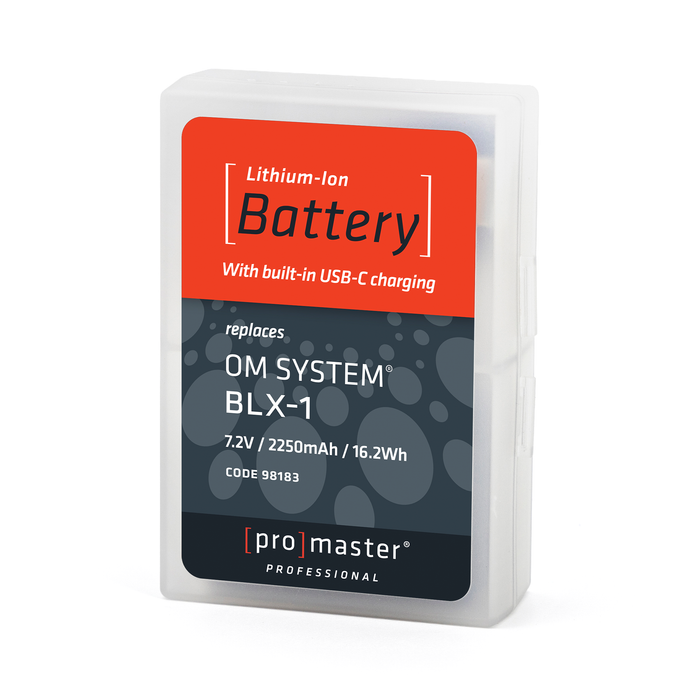 ProMaster Li-ion Battery for OM System BLX-1 with USB-C Charging