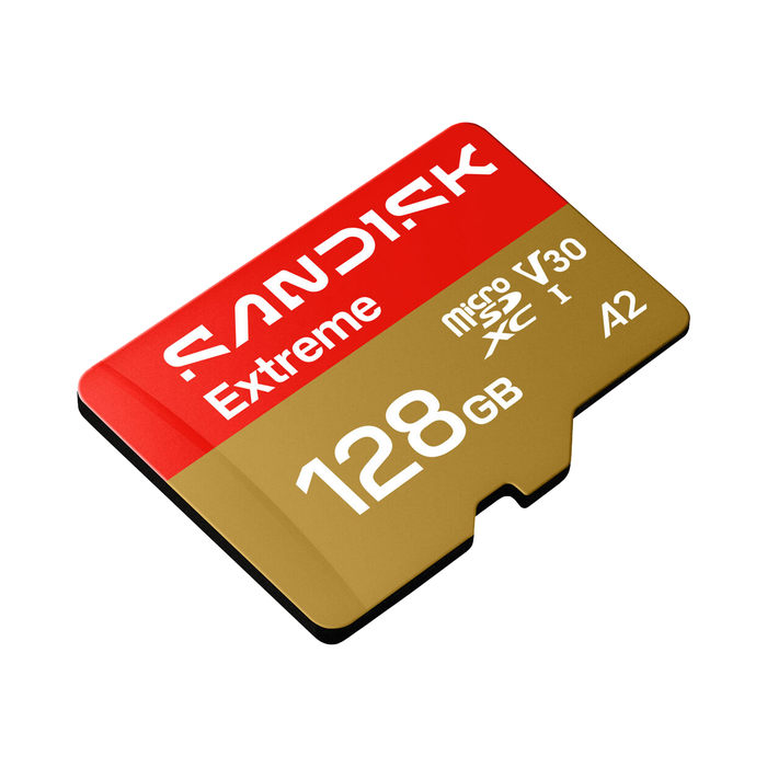SanDisk 128GB Extreme microSDXC UHS-I U3 V30 A2 Memory Card