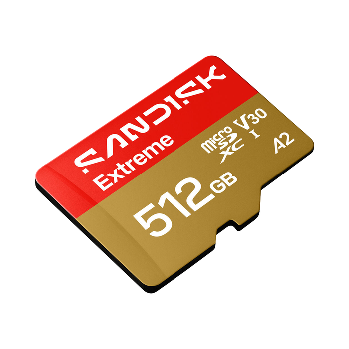 SanDisk 512GB Extreme microSDXC UHS-I U3 V30 A2 Memory Card