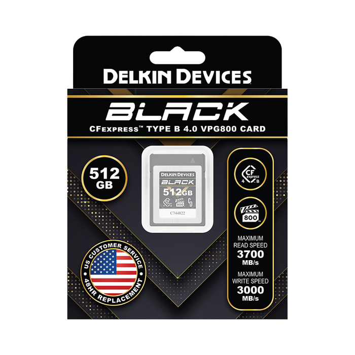 Delkin Devices 512GB BLACK CFexpress Type B 4.0 VPG800 Memory Card