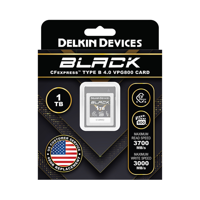 Delkin Devices 1TB BLACK CFexpress Type B 4.0 VPG800 Memory Card