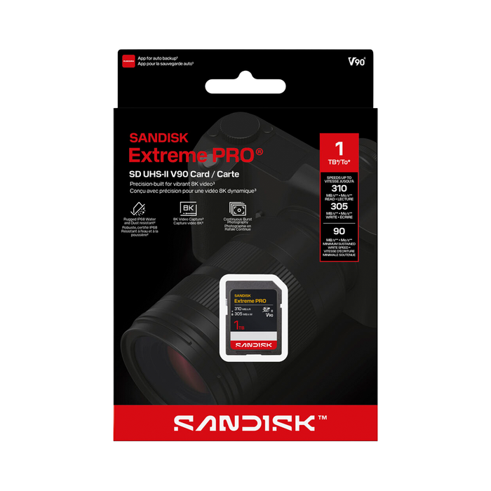 SanDisk 1TB Extreme PRO UHS-II SDXC V90 310R Memory Card