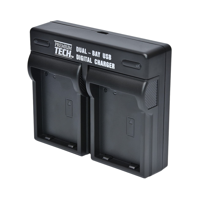 Premium Tech PTD-10 Dual Bay Battery Charger for Sony NP-L Battery Packs