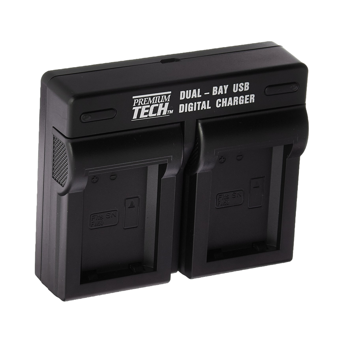Premium Tech PTD-10 Dual Bay Battery Charger for Sony NP-L Battery Packs