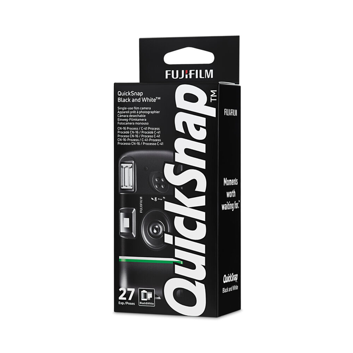 Fujifilm QuickSnap Black & White Single-Use Camera with Flash, ISO 400, 27 Exposures