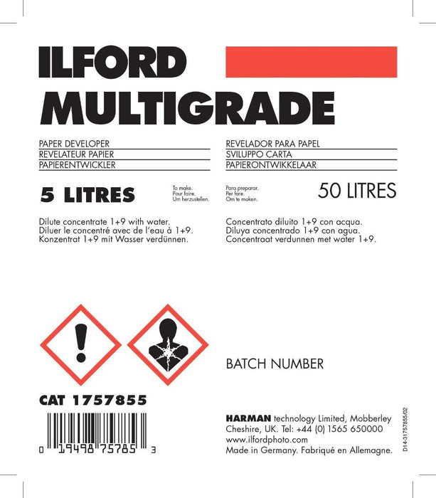 Ilford Multigrade Paper Developer - 5 Liters
