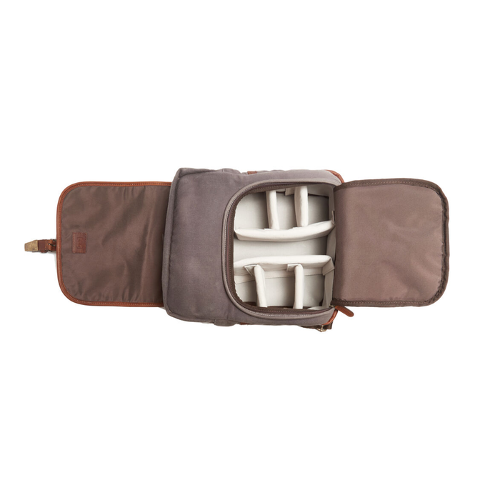 ONA Monterey Backpack, Waxed Canvas - Smoke & Antique Cognac