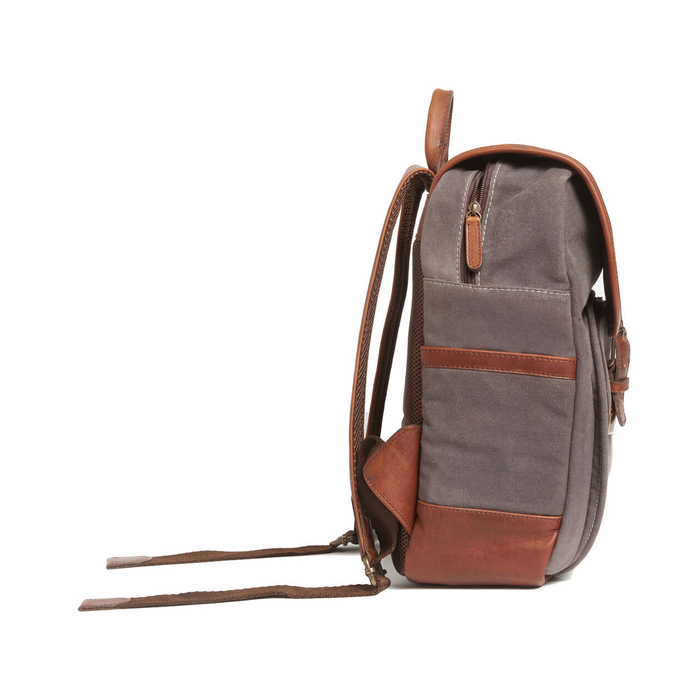 ONA Monterey Backpack, Waxed Canvas - Smoke & Antique Cognac