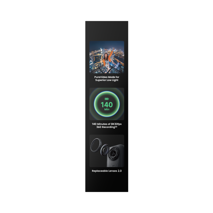 Insta360 X6 360° 8K Camera Essentials Bundle - Midnight Black
